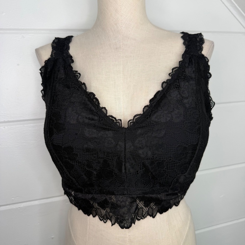 Maurices‎ Bralette 2x Black Lace Whimsygoth Festival Wireless Sexy